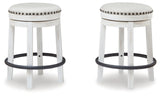 Signature Design by Ashley Valebeck 24" Counter Height Upholstered Swivel Stool, White & Black Signature Design by Ashley
