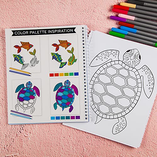 Large Print Easy Color & Frame - Under the Sea (Stress Free Coloring Book) WoodArtSupply