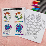 Large Print Easy Color & Frame - Under the Sea (Stress Free Coloring Book) WoodArtSupply