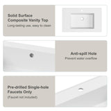 DELUXE LIVING 30 Inch Bathroom Vanity with Sink, Farmhouse Storage Cabinet with Drawers & Open Storage Shelf, Easy Assembly, Adjustable Feet, Walnut DELUXE LIVING