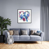 PFFNGPEN Diamond Painting Kits for Adults, 5D DIY Blue Bird Diamond Art Kits for Beginners, Full Drill Round Diamond Art for Home Wall Decor, Wreath, 12x12 inch PFFNGPEN