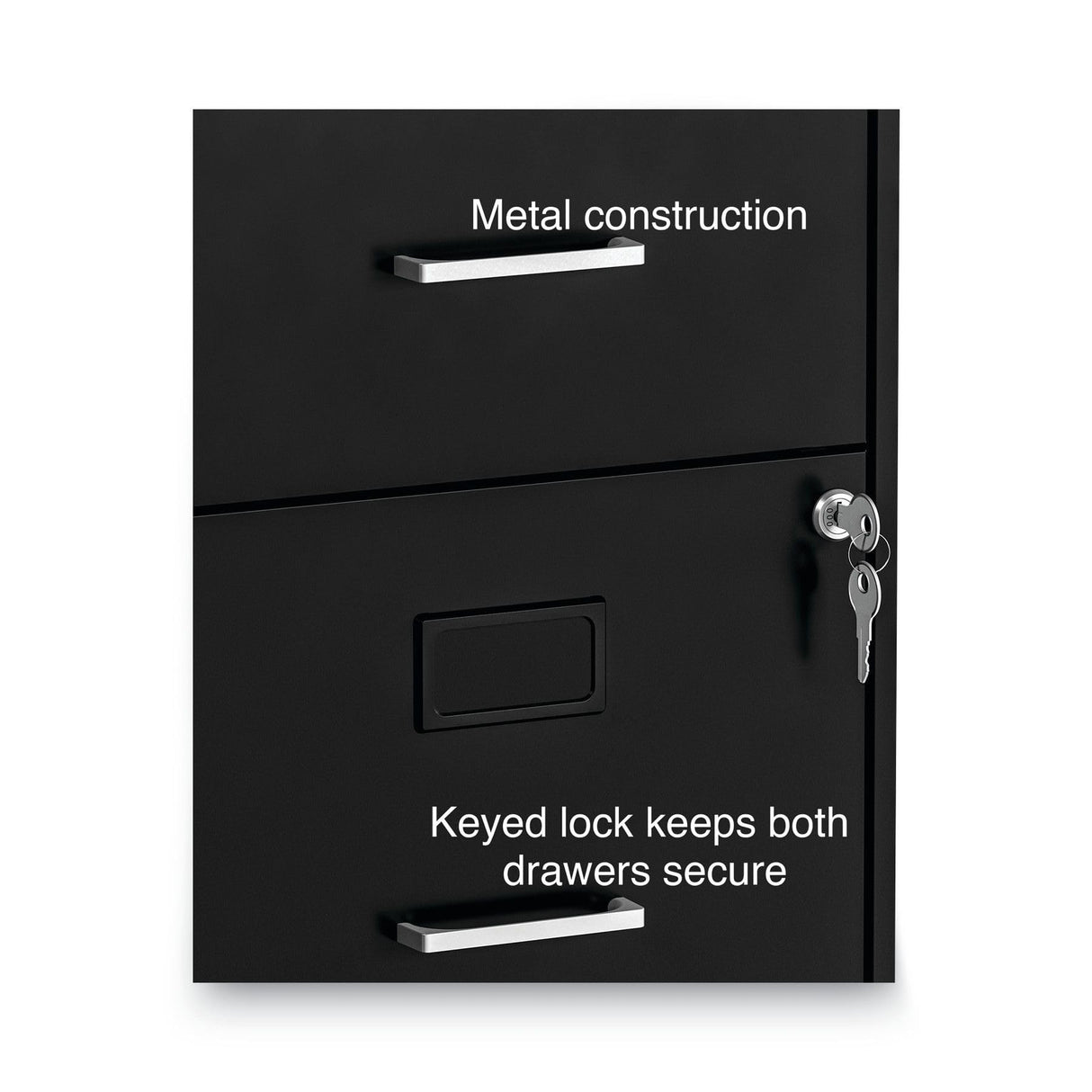 Alera 2806262 14 in. x 18 in. x 24.1 in. Soho 2-Drawer Vertical Letter File Cabinet - Black Alera