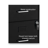Alera 2806262 14 in. x 18 in. x 24.1 in. Soho 2-Drawer Vertical Letter File Cabinet - Black Alera