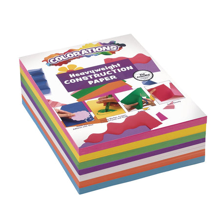 Colorations Construction Paper for Kids - 7 Bright Colors - 600 Bulk Sheets of 9"X12" - Assorted Pack of Heavy-Duty Craft Paper, Bulk School Supplies Colorations