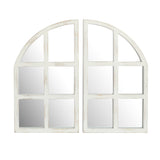 FLORA Farmhouse Mirror, Arch Window Wall Mirror for Kitchen Bedroom Living Room Wall Decor, Set of 2 FLORA