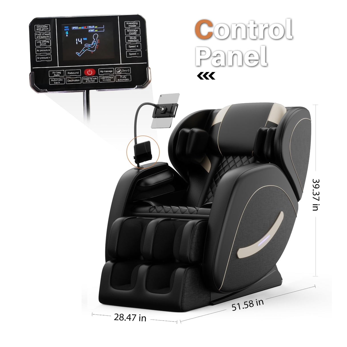 2025 Massage Chair Full Body, Zero Gravity Massage Chair with Auto Modes, Airbag Massage, 6 Fix Point Rollers, Foot Massage, Heating, Touch Screen Controller, Home Relaxation Recliner with Massage Msutree