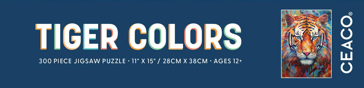 Ceaco – Tiger Colors - 300 Piece Jigsaw Space Saver Puzzle – Puzzles for Smaller Spaces and Surfaces Ceaco