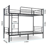 QUJEON Bunk Bed,Bunk Bed Twin Over Twin for Kids Teens Adults,Metal Bed Frame with Ladders and Guardrail,Sturdy Literas Heavy Duty Metal Slats,No Spring Box Required,Black QUJEON
