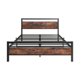 BOFENG Full Size Bed Frame with Wood Headboard,Heavy Duty Platform Bed Frame Full with Storage No Box Spring Needed,Reinforced Steel Slats Support,Mattress Foundation,Rustic Brown BOFENG