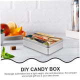 Box Sublimation Candy Tin Box Storage Box with Lid Cake Container Candy Containers Tin Pen Pencil Case Sublimation Metal Box Small Tin Box Tinplate Trinket Box Container SHOWERORO