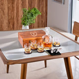 Engraved Liquor Whiskey Decanter Set with Scotch Glasses for Men - 9 Design Options - Personalized Gift Set for Him, Dad - Premium Set Includes Whiskey Stones - Christmas, Valentines - by Froolu Froolu