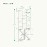 Hzuaneri Shoe Storage Cabinet with Doors, 30 Pairs Free Standing Closet Organizer, 8.8" Widened Cell Wood Shoe Shelves, 10 Tiers Vertical Shoe Rack for Entryway, Bedroom, Rustic White SR20914X Hzuaneri