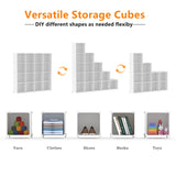 AWTATOS Cube Storage Organizer, 16 Cube Closet Organizer, Stackable Storage Cube Shelves, DIY Portable Closet Clothes Organizer Shelving for Bedroom, Closet, Wardrobe, Bathroom, White AWTATOS