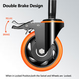 Stem Caster Wheels 4 inch Locking Threaded Stem Casters Set of 4 Heavy Duty, 1/2"-13 x 1(Stem Diameter 1/2",Stem Length 1"), No Noise Swivel Casters Industrial Castor Wheels for Cart, Furniture TAYLOON