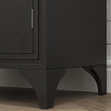 HOMCOM 67" Tall Freestanding Kitchen Pantry Cabinet, 4-Door Storage Cabinet with Drawer and Adjustable Shelves for Dining Room, Black HOMCOM