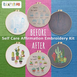 CRAFTILOO Embroidery Kits for Adults Hand Embroidery kit for Beginners with Stamped Embroidery Patterns Starter Embroidery Kit. Needlepoint kit Cross Stitch kit for Teens& Adults Cactus
