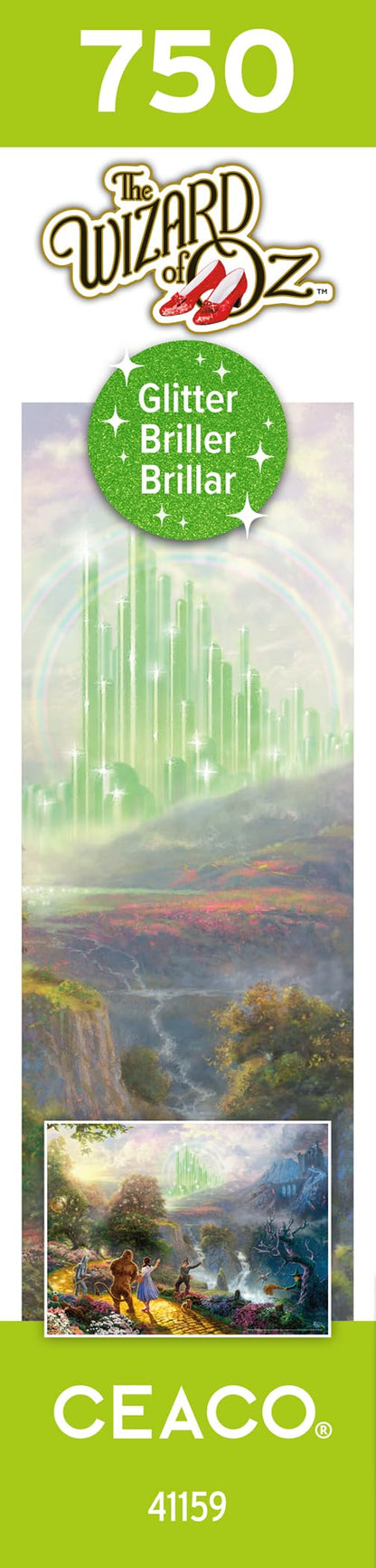 Ceaco - Thomas Kinkade - The Wizard of Oz - Dorothy Discovers Emerald City - 750 Piece Glitter Jigsaw Puzzle