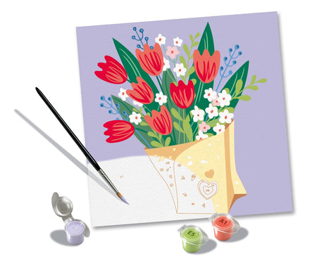 Ravensburger Relax CreArt Tulip Bouquet Paint by Numbers Kit | Perfect DIY Art Gift for Adults, Stress Relief, and Creative Hobby Ravensburger