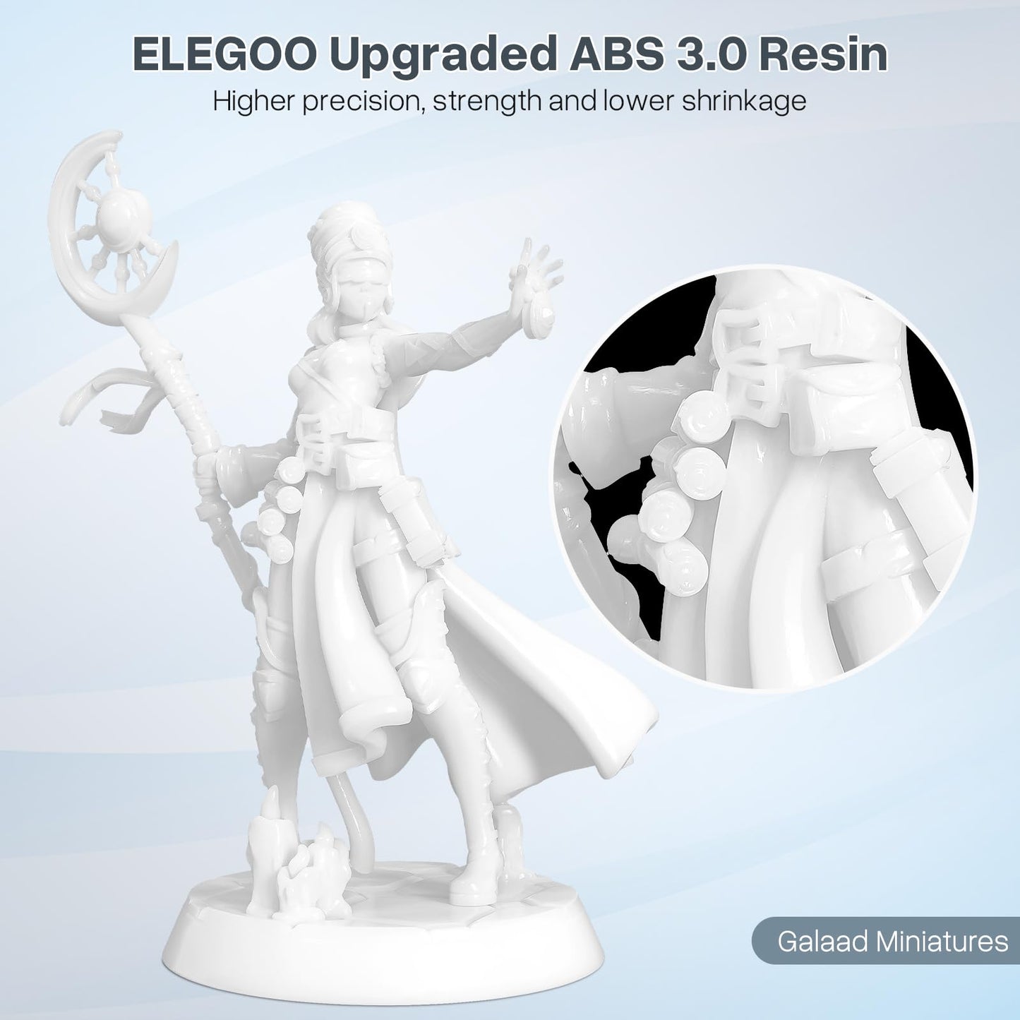 ELEGOO ABS-Like Resin 3.0, Photopolymer Resin UV Curing 405nm, Upgraded ABS 3D Printing Resin, Higher Precision, Lower Shrinkage 3D Resin for LCD/MSLA/DLP 3D Printer, White 1000G