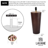 La Vane 4 inch / 10cm Wooden Furniture Legs, Set of 4 Walnut Solid Wood Tapered M8 Furniture Replacement Feet with Pre-Drilled 5/16 Inch Bolt & Mounting Plate & Screws for Sofa Chair Couch Ottoman La Vane