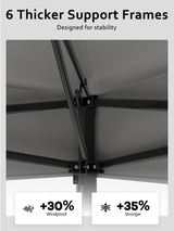 Garveelife 11x11 Pop Up Canopy Tent with Mosquito Netting, Outdoor Canopy Shelter Easy Setup, Water & UV Resistant - Gray Garveelife