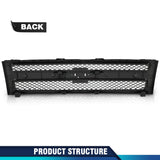 PIT66 Front Grille Grill Textured Black Compatible with Chevy Silverado 1500 LS LT LTZ WT 2007-2013 /Silverado 1500 Hybrid 2009-2013/ Silverado 1500 XFE 2010-2013 GM1200578 25810706 PIT66