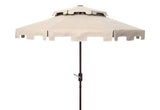 Safavieh Outdoor Zimmerman Beige and White 9-foot Double Top Market UV Protected Umbrella Safavieh