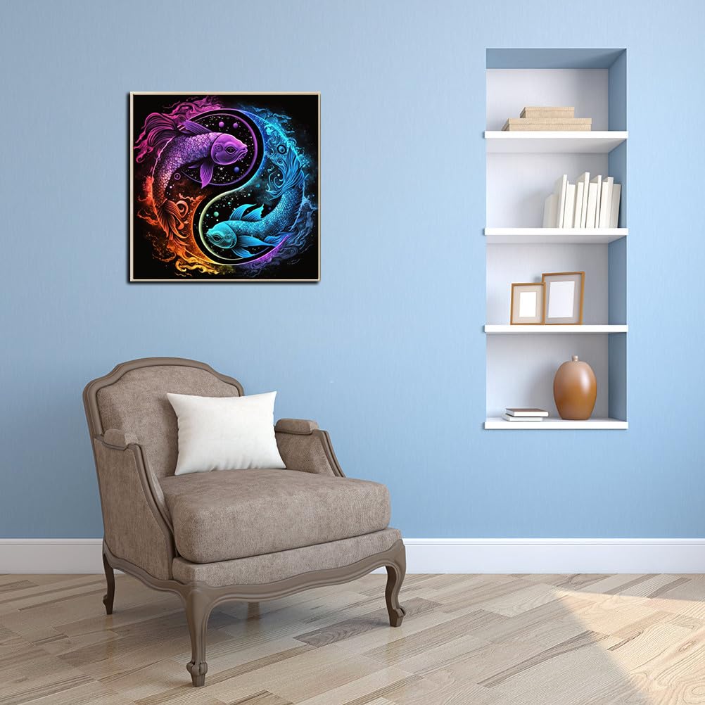 ARTopet 5D Diamond Art Painting Kits Pisces Diamond Art Painting for Adults Beginners with Accessories DIY Full Round Drill for Home Wall Decor 30x30cm/11.8x11.8in ARTopet