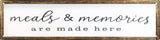 CSWLJS Farmhouse Kitchen Wall Decor Meals and Memories Are Made Here Sign Rustic Metal Kitchen Signs Dinning Room Wall Decor 4x16 In CSWLJS