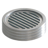 iDesign Forma Brushed Stainless Steel Drink Coasters for Home Counters, Kitchen, Dining Room, Living Room, Patio, Coffee Table, Set of 4, Black,20550 InterDesign