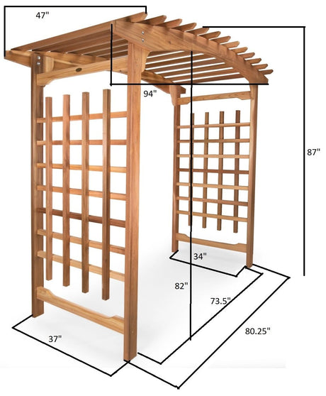 All Things Cedar PA106 Garden Arbor | 8-Ft Handcrafted Wooden Trellis for Climbing Plants Outdoor | Cedar Wedding Arches for Ceremony | Easy Assembly, Timeless Elegance, Weather Resistant 94x47x87 All Things Cedar