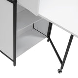 Sew Ready Multipurpose Armoire 58.75" Tall with Folding Top for Craft, Office or Home Sewing Cabinet, Charcoal/White Sew Ready