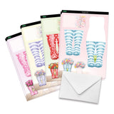 Katy Sue Wonderful Wellington Boots (Rubber Boots) Card Making Kit. 8 Shaped Cards, 2 Sheets of Die Cut Decoupage, 8 Envelopes, Adhesive Pads, & Instructions. for Card Making Supplies & Papercrafting Katy Sue