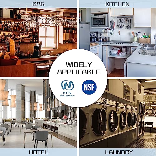 HALLY Open Base Stainless Steel Table 30 x 60 Inches, NSF Commercial Heavy Duty Prep & Work Table with Galvanized Legs for Restaurant, Home and Hotel HALLY SINKS & TABLES H