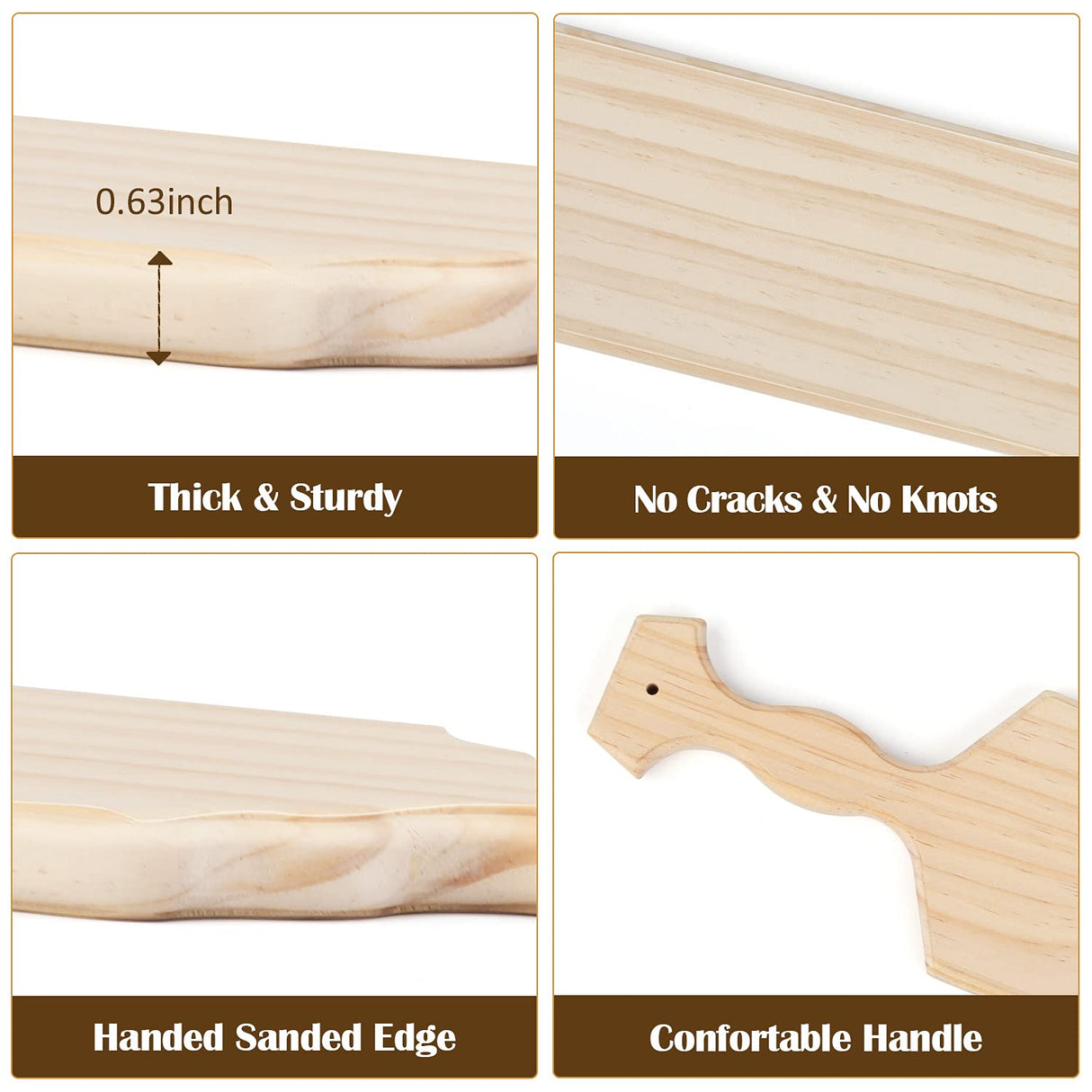 BATTIFE [2Pack] 15inch Sorority Paddle - Greek Fraternity Paddle, Unfinished Wooden Frat Paddle, Solid Pine Wood Paddles BATTIFE