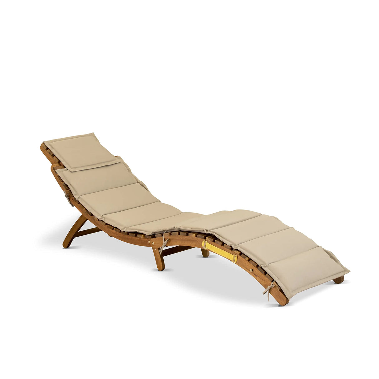 East West Furniture BHNU1NA Helena Patio Chaise Lounge-Outdoor Acacia Wood Sunlounger Chair for Poolside, Deck, Lawn, 72x22x25 Inch, Natural Oil East West Furniture