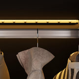 Homsee LED Lighted 5-Tier Glass Door Bookcase in Black with Hanging Bar – 47.2" Wooden Storage Cabinet for Home & Office Homsee