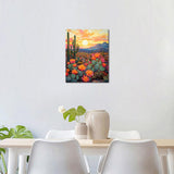 TUMOVO Adult Paint by Numbers Kits Desert Cactus Canvas Oil Painting Sunset in The Desert DIY Paint by Number for Adults Paint by Number Kits Drawing Paintwork - 16"x20", Frameless(Cactus Flower) TUMOVO