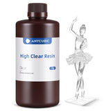 ANYCUBIC High Clear 3D Printer Resin, Resist Yellowing and Highly Transparent, Tough and Resilient, Low Odor 3D Printing Resin, Widely Compatible for All LCD/DLP Resin 3D Printers (High Clear, 1kg) ANYCUBIC
