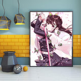vodwml DIY 5D Diamond Painting Anime by Number Kits Full Drills for Adults, Cross Stitch Crystal Rhinestone Embroidery Pictures Arts Craft for Home Wall Decor Gift.(G-M-R-57-30X40) vodwml