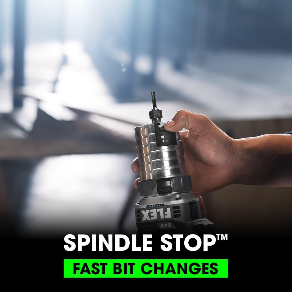 FLEX 24V Brushless Cordless 1.5 HP Trim Router Tool, Battery and Charger Not Included - FX4221-Z FLEX