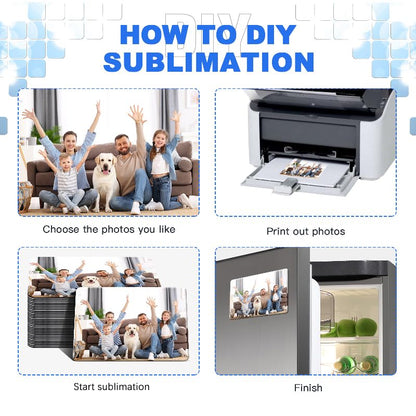 Guiqulai 30PCS Sublimation Magnet Blanks 4x3 inch, DIY Sublimation Refrigerator Magnet Personalized Sublimation Blanks Bulk Decorative Sublimation Magnets for Home Fridge Microwave Oven Door