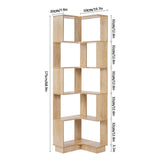 GOOFCXO Corner Bookshelf, 5 Tiers Wooden Corner Bookcase 68.9" Tall Large Open Bookshelf L-Shaped Storage Display Rack with Fixture for Living Room Bedroom Study Office GOOFCXO