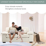 COLAMY Loveseat Sofa,73" Love Seat Couches Living Room Sofa with 3 Pillows,Upholstered Modern Comfy Chenille Seat Cushions Bedroom Couch,Beige COLAMY