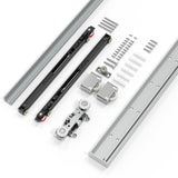 32" Concealed Sliding Barn Door Hardware Kit with Soft Close Mechanism for 24-28in Passage Opening, Hidden Aluminum Track System, Wall Mount for Interior Wooden Door (NO Door) CEAKIAN