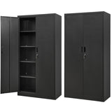 BESFUR Metal Storage Cabinet, 72" H x 36" W x 18" D Garage Storage Cabinet, Adjustable Shelves and Locking Doors for Office, School, Garage - Black BESFUR
