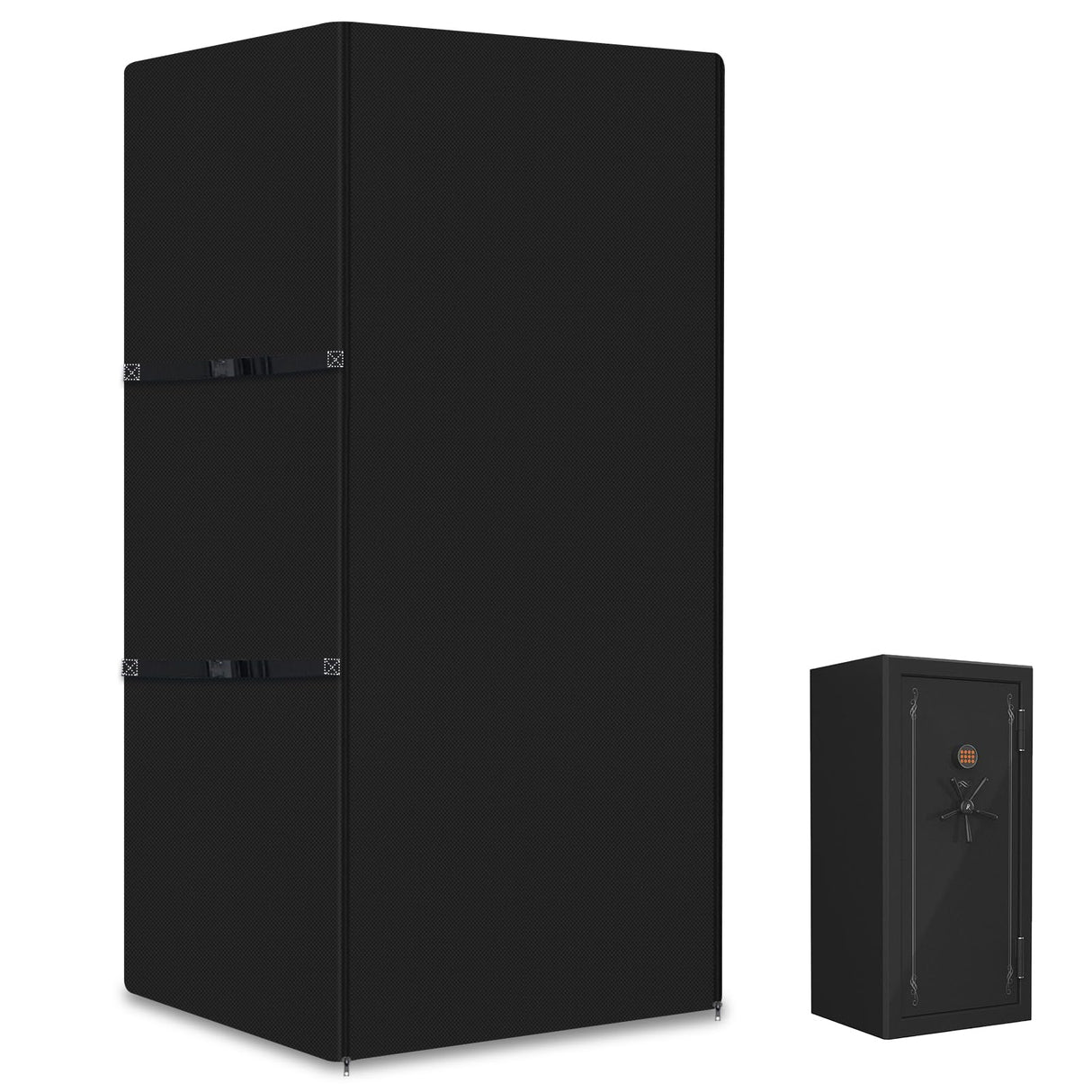 Gun Safe Cover Waterproof Heavy Duty 600D Oxford Gun Cabinet Cover, Dustproof Protective Cover for Large Rifle Safe, Indoor Outdoor Waterproof Gun Safe Protective cover (31''L x 26''W x 60''H) Lametta