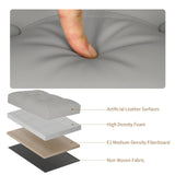 BelugaHelper Folding Storage Ottoman. Foot Rest Stool with Thicker Foam Padded Seat. 330 lbs Leather Ottoman with Storage Bench for Living Room, Bedroom, Home Office Table, 17x13x13in, Grey BelugaHelper