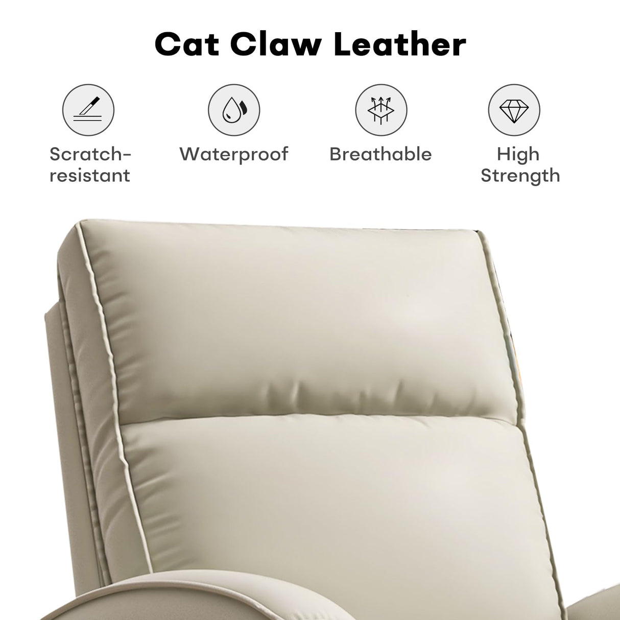 HAOMARKETS Swivel Rocker Recliner Chair, Manual Faux Leather Glider Rocking Recliners for Adults, 360° Swivel Nursery Reclining Sofa with Storage Pocket HAOMARKETS