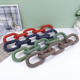 QUEENSDOWN Wood Chain Decor, 5 Link Hanging Ornament for Home, Sustainable Pine Wood, Modern Boho Farmhouse Decor, Rustic Country, Valentine's Day QUEENSDOWN